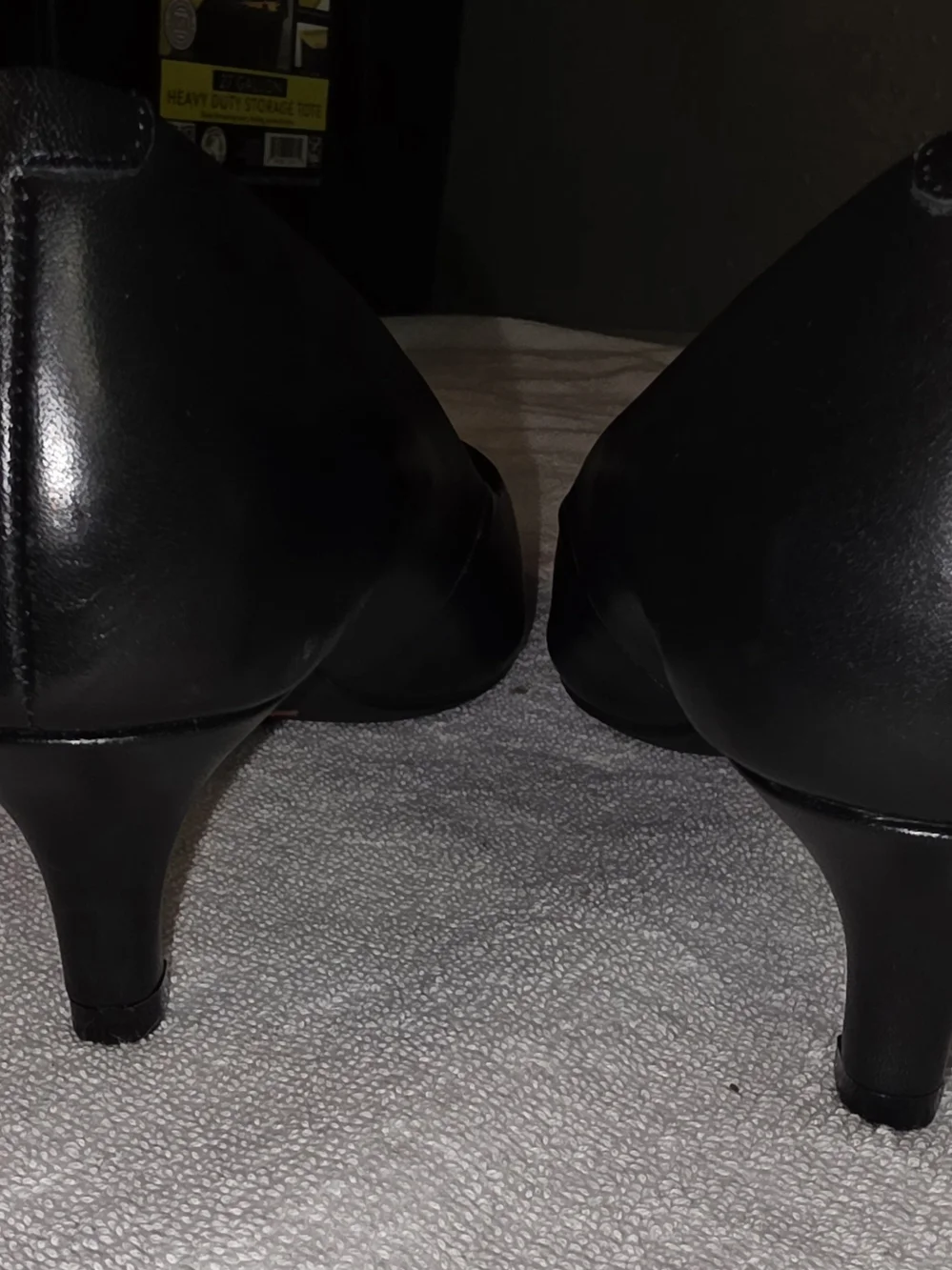 Rockport Total Motion Black Leather Kalila Pointed Toe Pumps Kitten Heel Women's